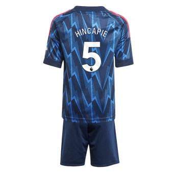 Billige Fotballdrakt Arsenal Piero Hincapie #5 Replika Bortedraktsett Barn 2025-26 Kortermet (med bukser)